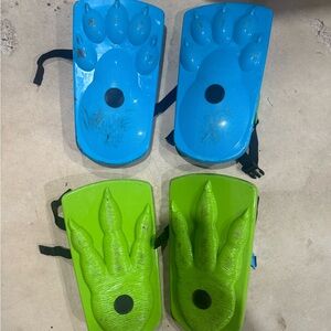 Ideal Kids Blue and Green Monster Claw Shoes